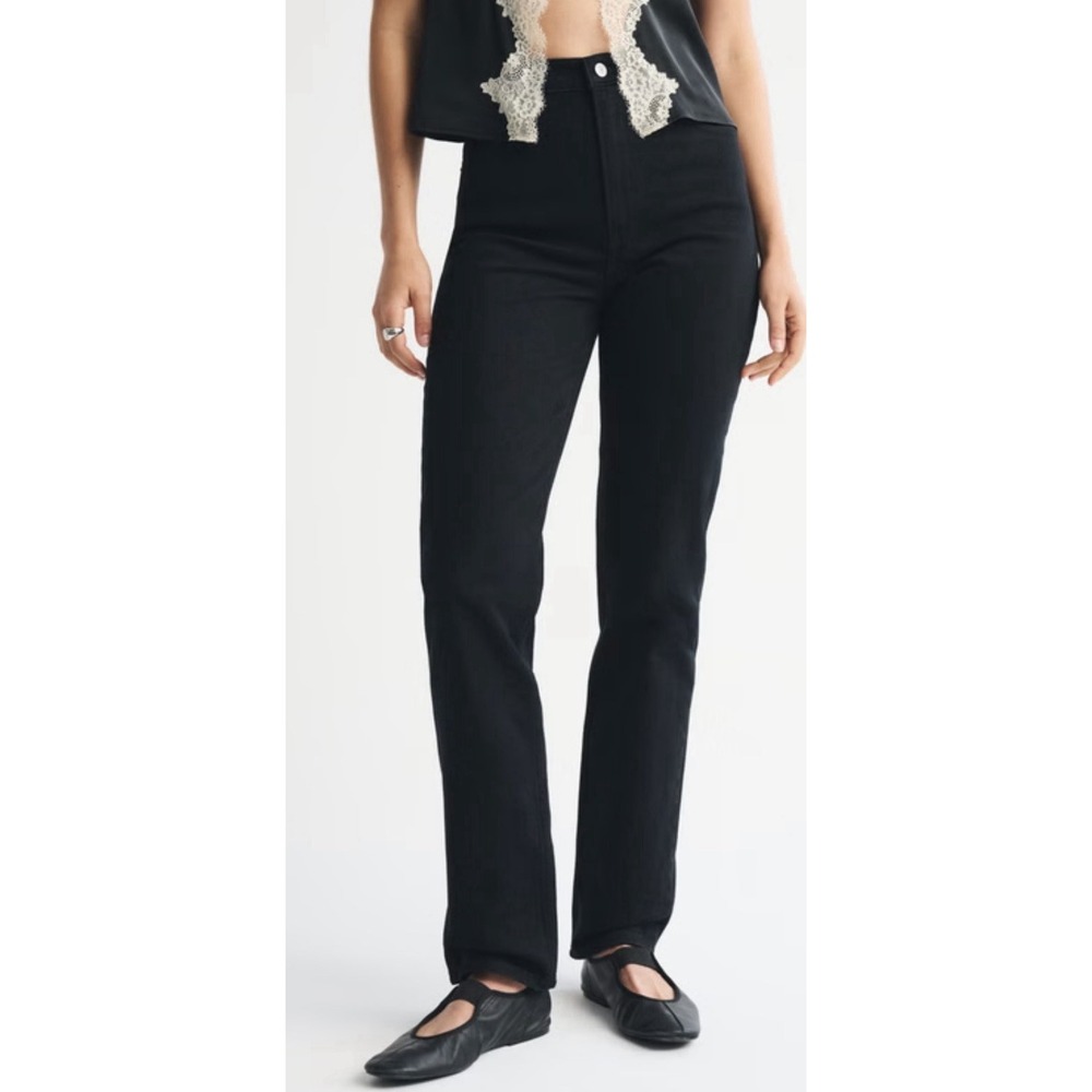 Abercrombie & Fitch The 90s Straight Ultra High Rise Jeans Black 28 Regular